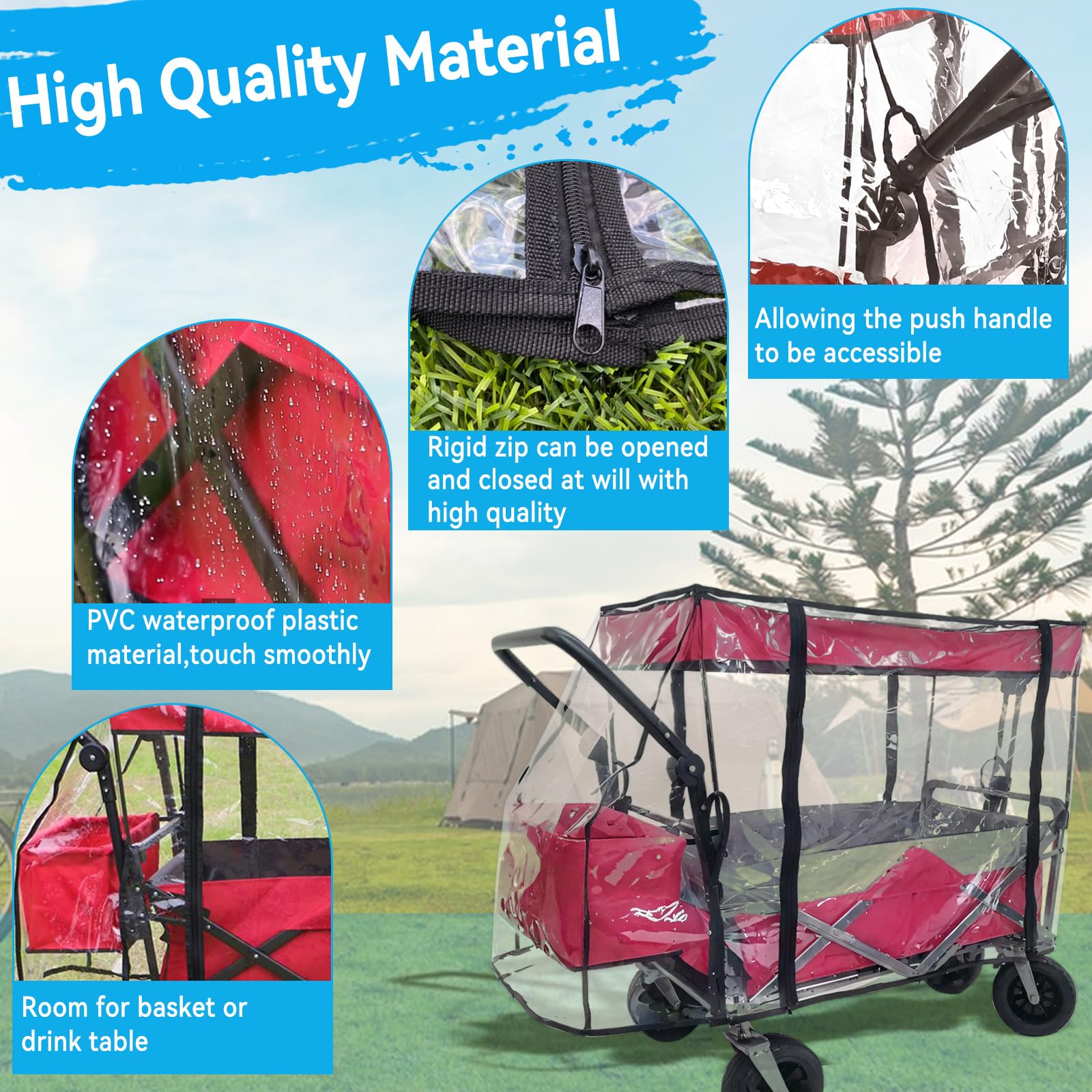 SYWAN wagon rain cover PVC material offers durable, waterproof protection