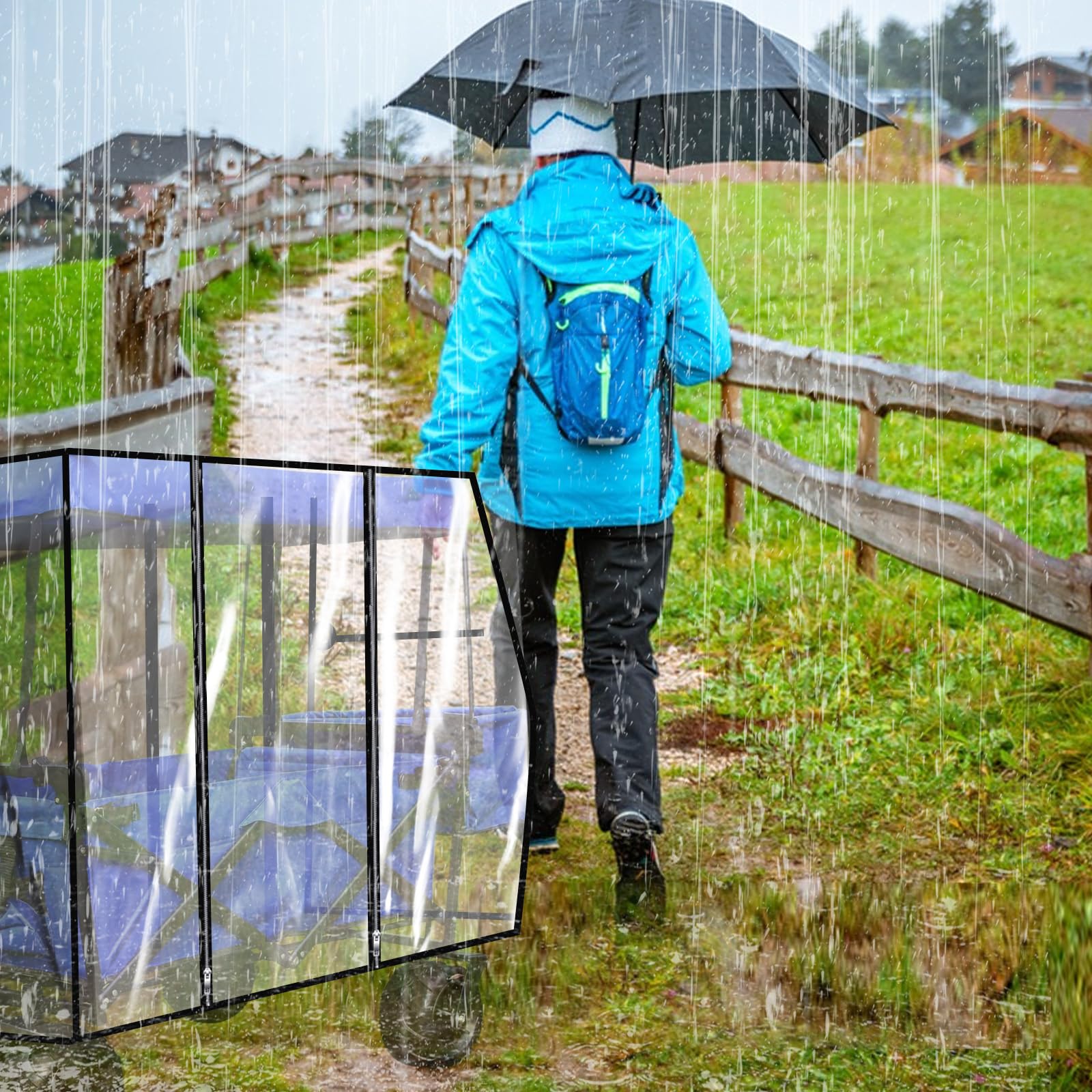 SYWAN stroller and wagon rain cover protects child and gear outdoors
