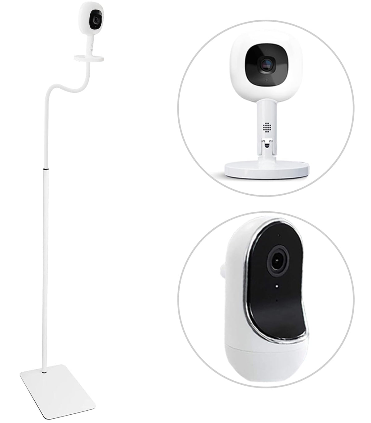 SZAOYU 67inch height adjustable floor stand for Nanit Pro with versatile camera positioning.
