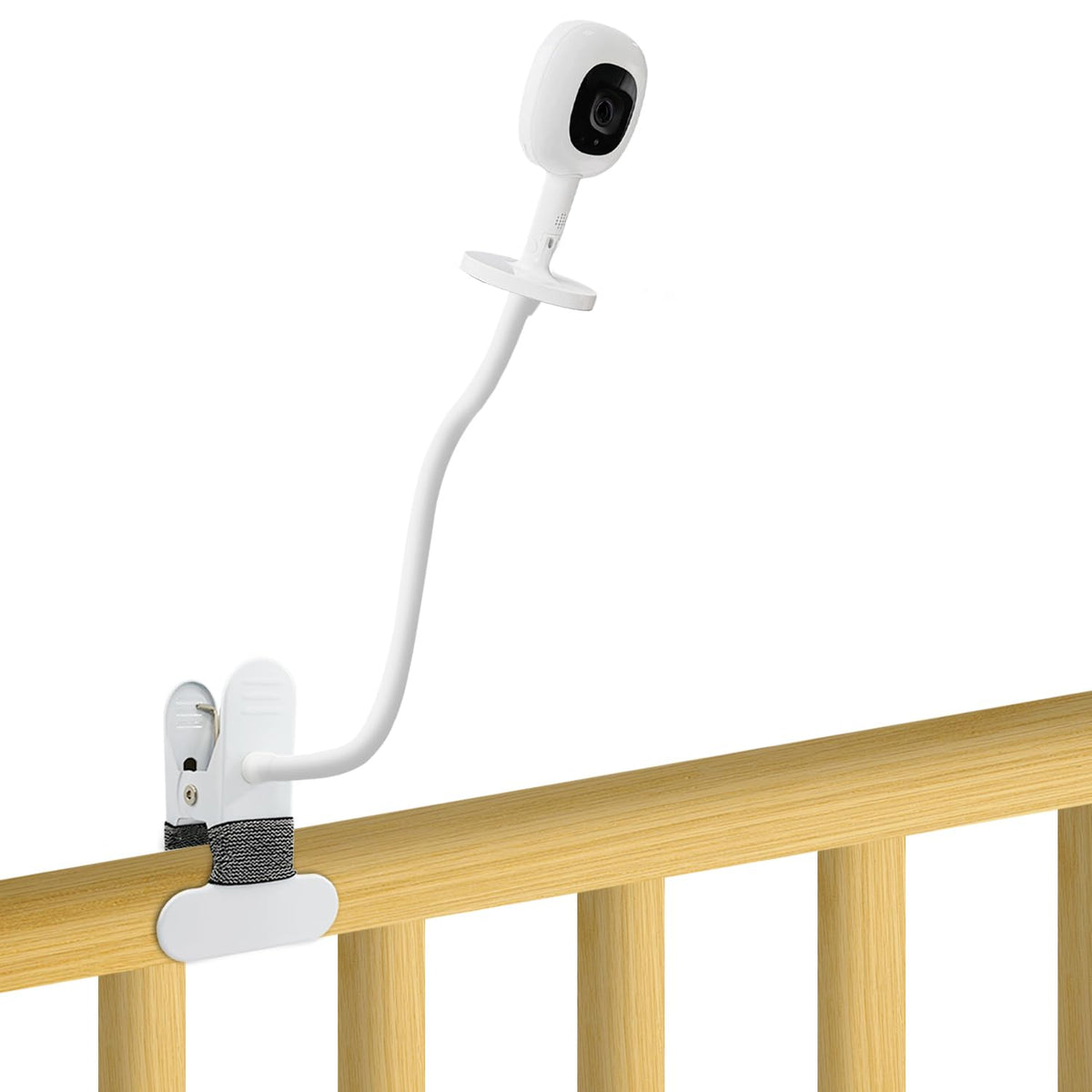 SZAOYU flexible clip clamp mount secures Nanit Pro with adjustable crib-angle flexibility.