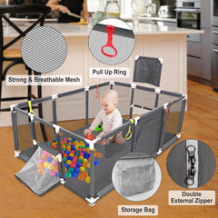 SZBOB playpen featuring basketball hoop design for active, engaging play sessions.