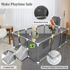 SZBOB playpen uses soft breathable mesh for comfortable, safe airflow.