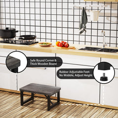 SZLHANJZ dark gray stool close-up with round corners and safety features.