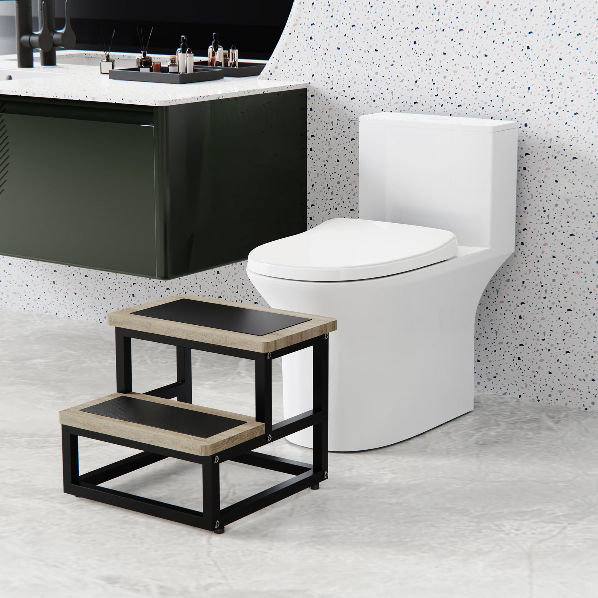 SZLHANJZ beige foot stool suitable for kitchen and bedroom organization.