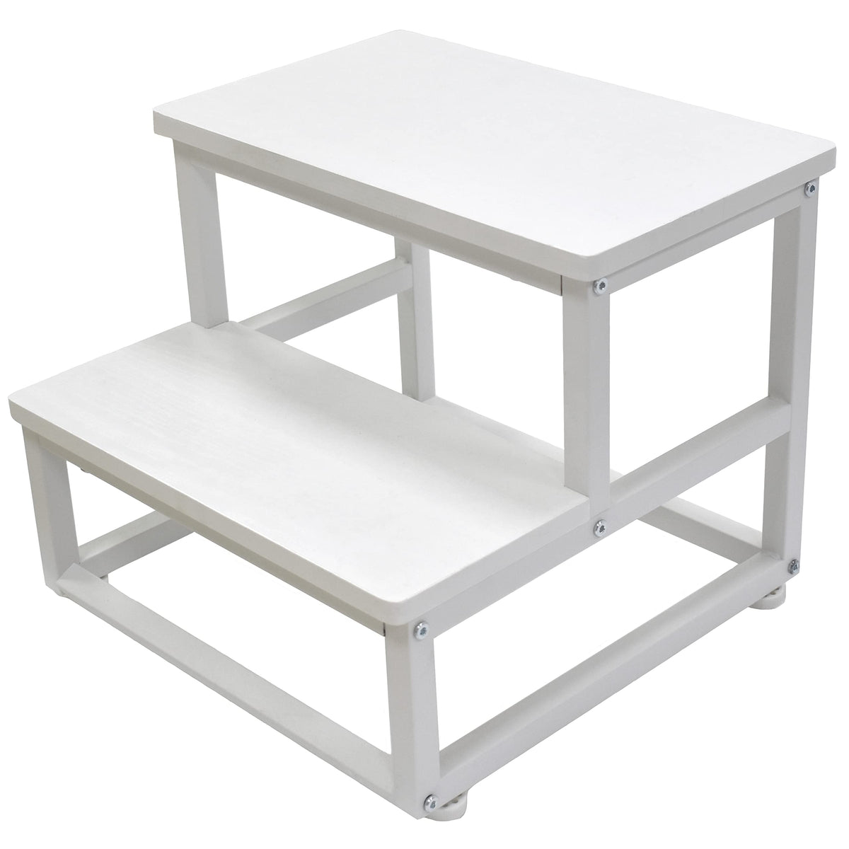 SZLHANJZ nursery step stool in white wood and metal, sturdy daily helper.