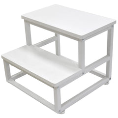 SZLHANJZ nursery step stool in white wood and metal, sturdy daily helper.