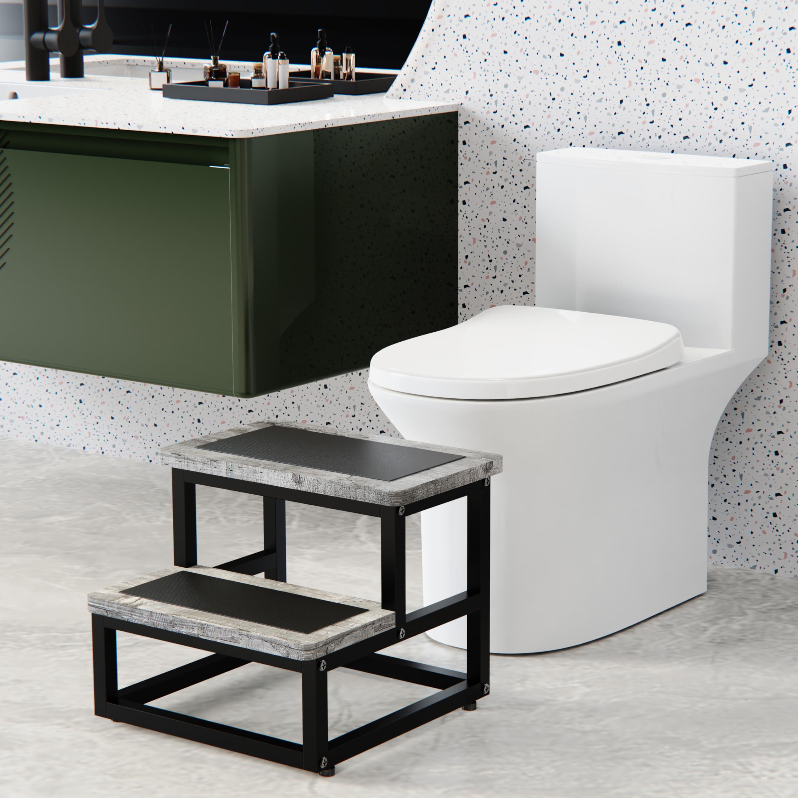 SZLHANJZ two-step design doubles as plant stand or shoe rack.