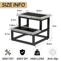 SZLHANJZ gray two-step with non-slip mats for safety.