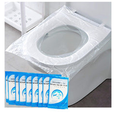 SZLYTYUN 50-piece disposable toilet seat covers in travel packaging for on-the-go protection