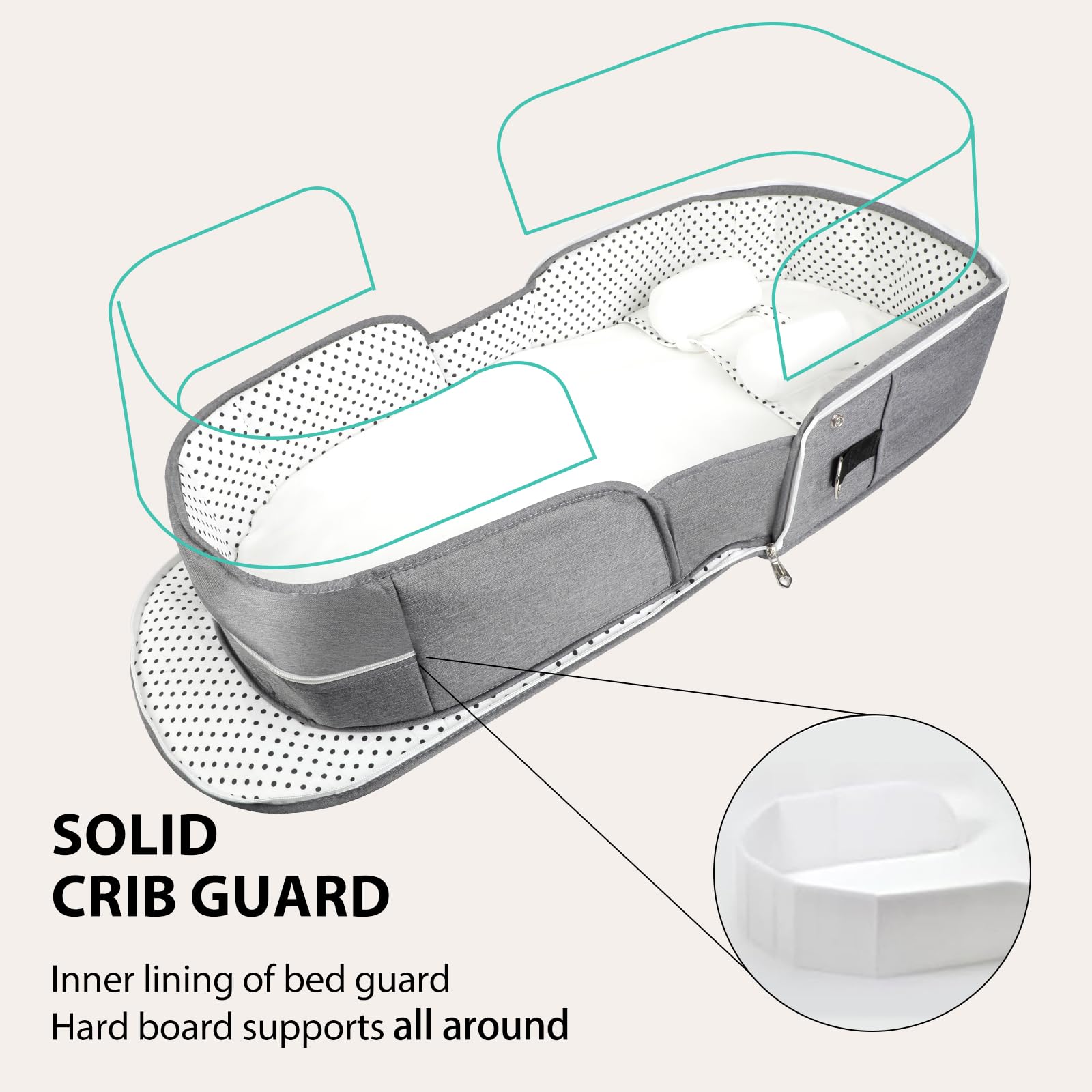 SZRUNZHU foldable baby bed for easy storage and transport