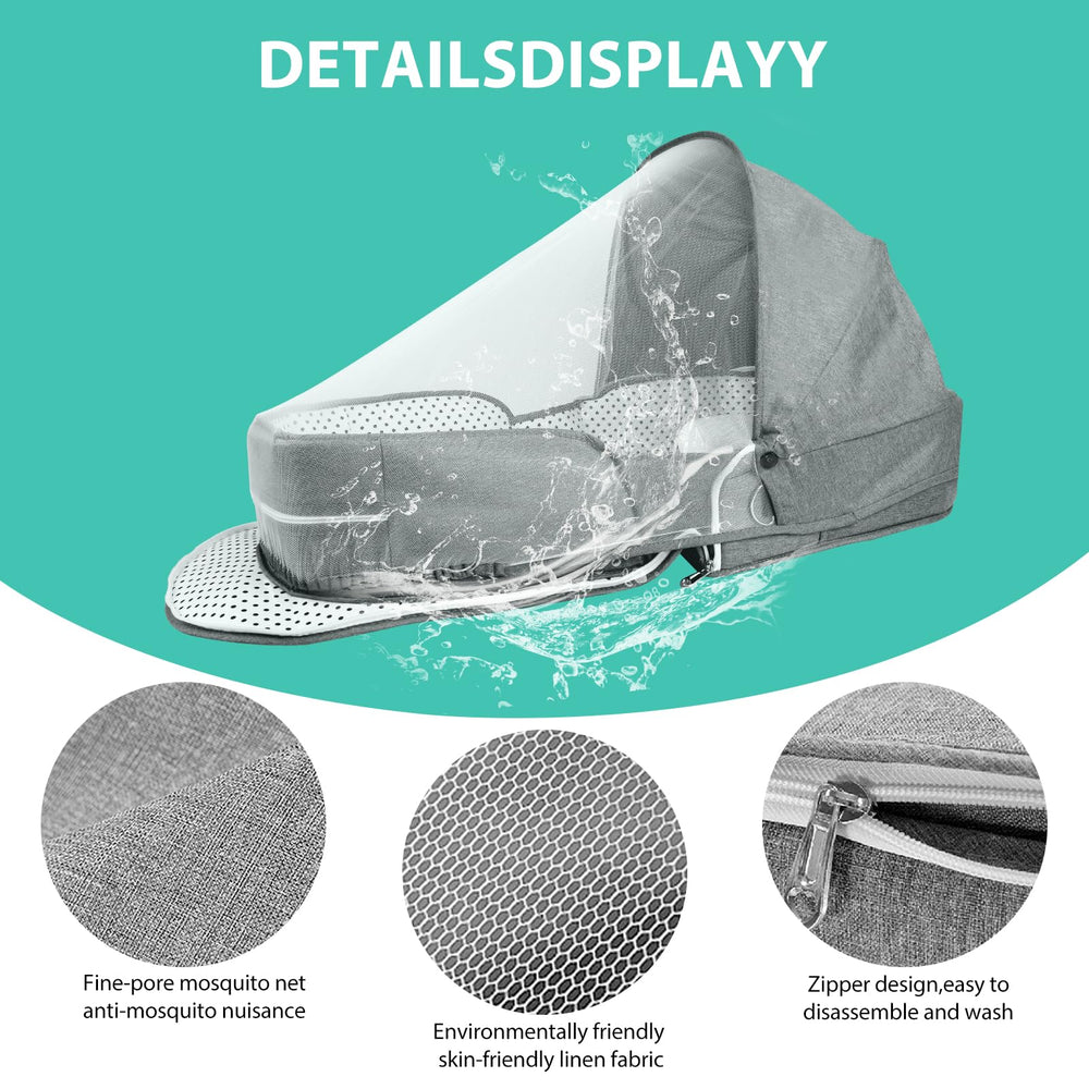 SZRUNZHU bassinet with hard-edge safety board for a secure space