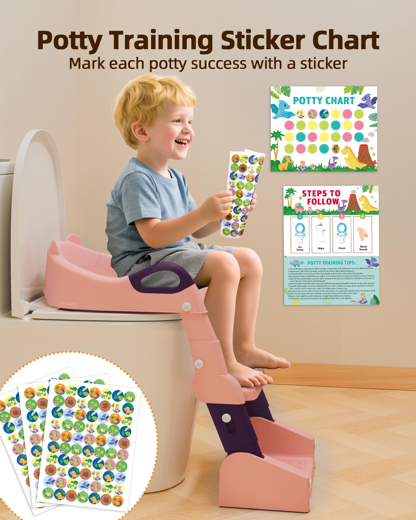 Szwbee adjustable height potty seat on an elongated toilet for a secure fit.