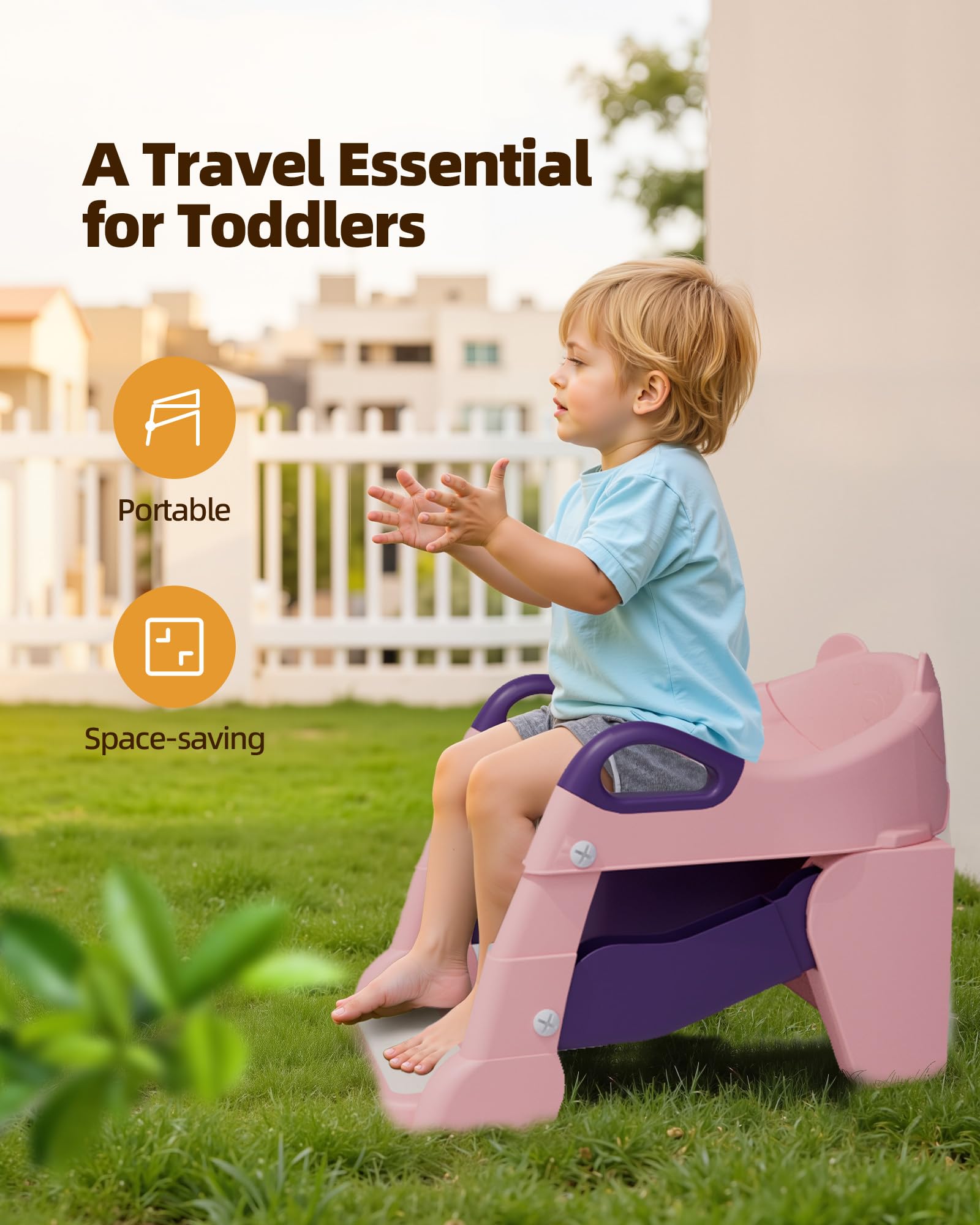 Szwbee potty splash guard helps prevent spills during potty time.