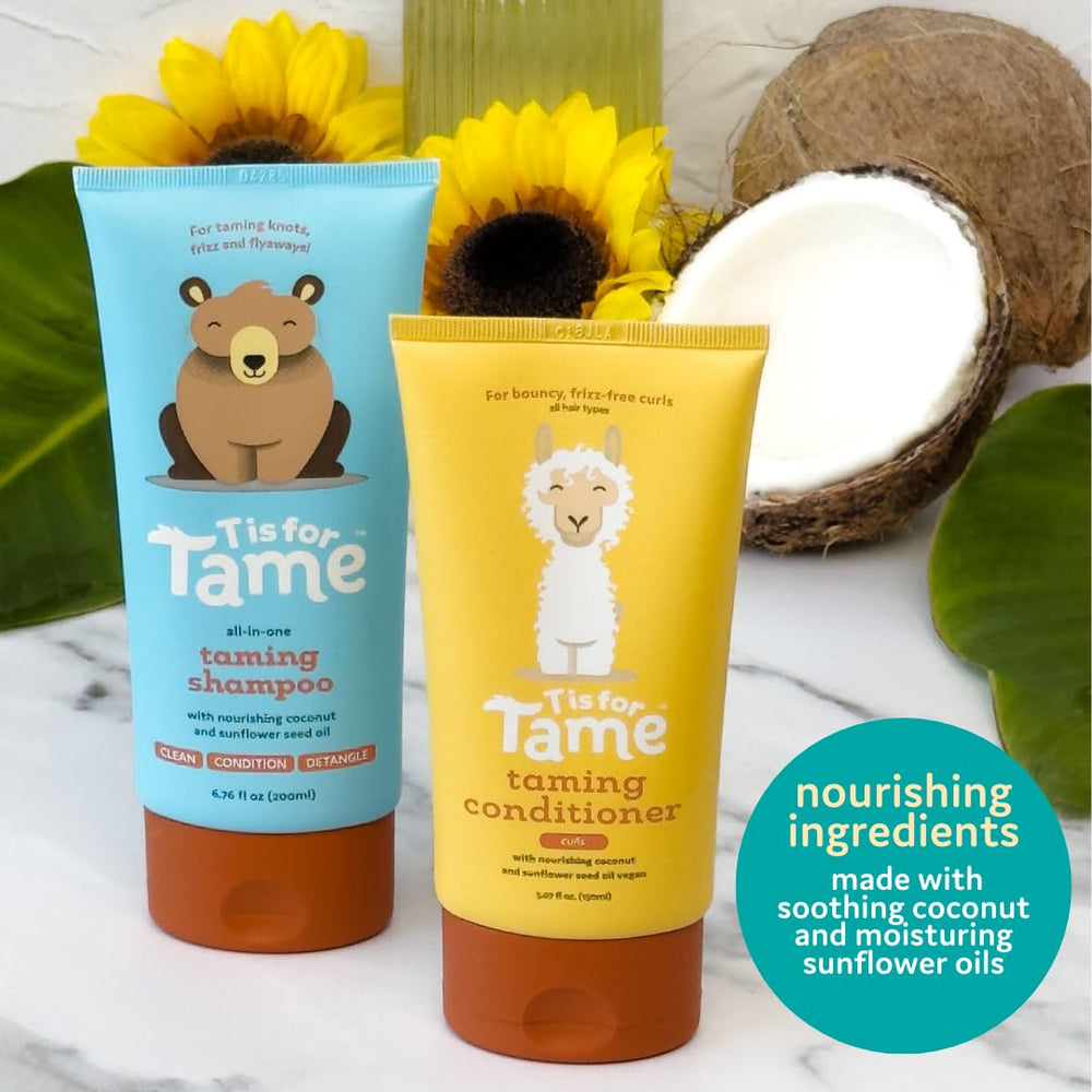 T is for Tame vanilla scent bottle conveys a calm bath time ritual.