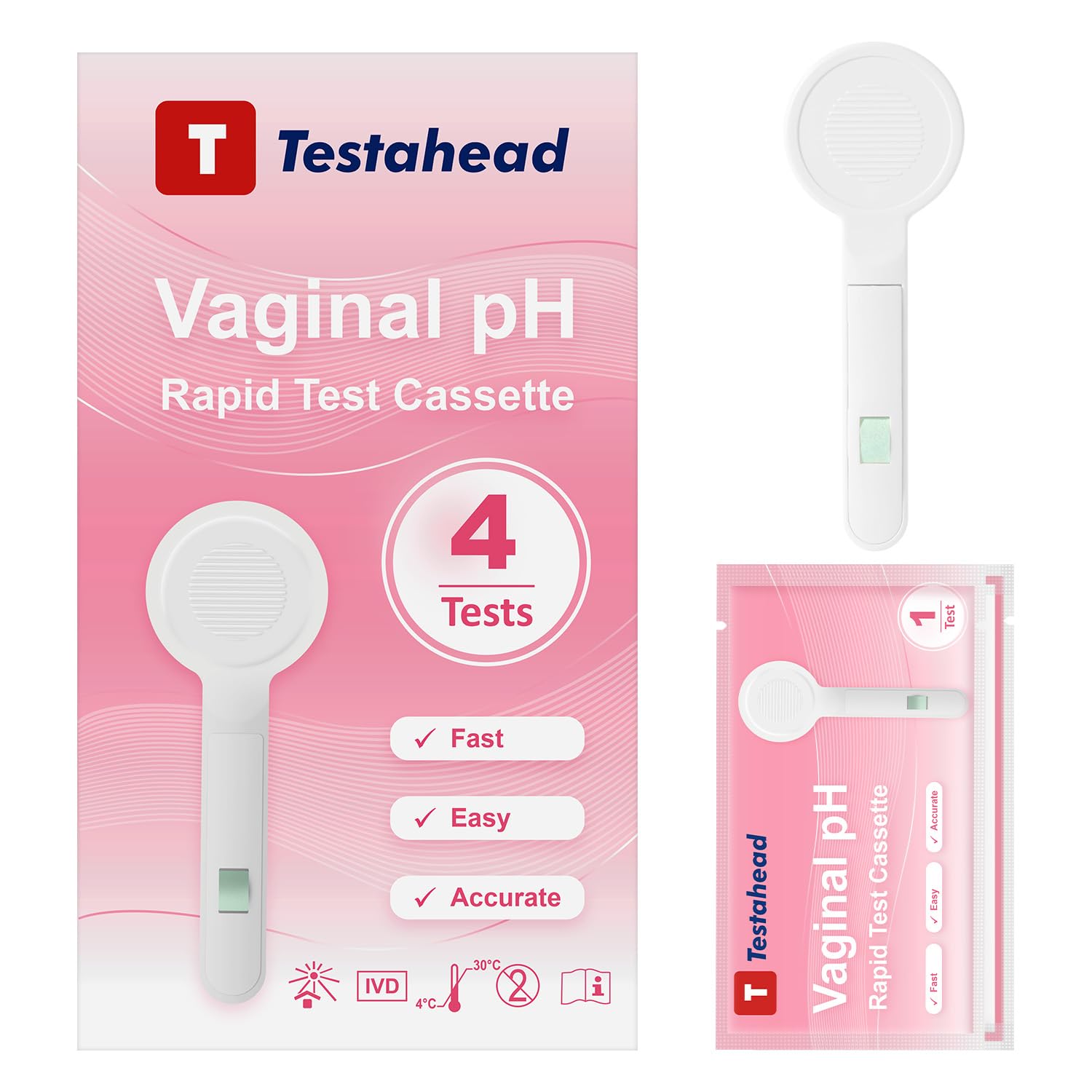 T TESTAHEAD BV test strips for women boxed for at-home screening