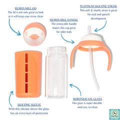 Tabor Place Luca silicone straw close-up showing anti-spill slanted design