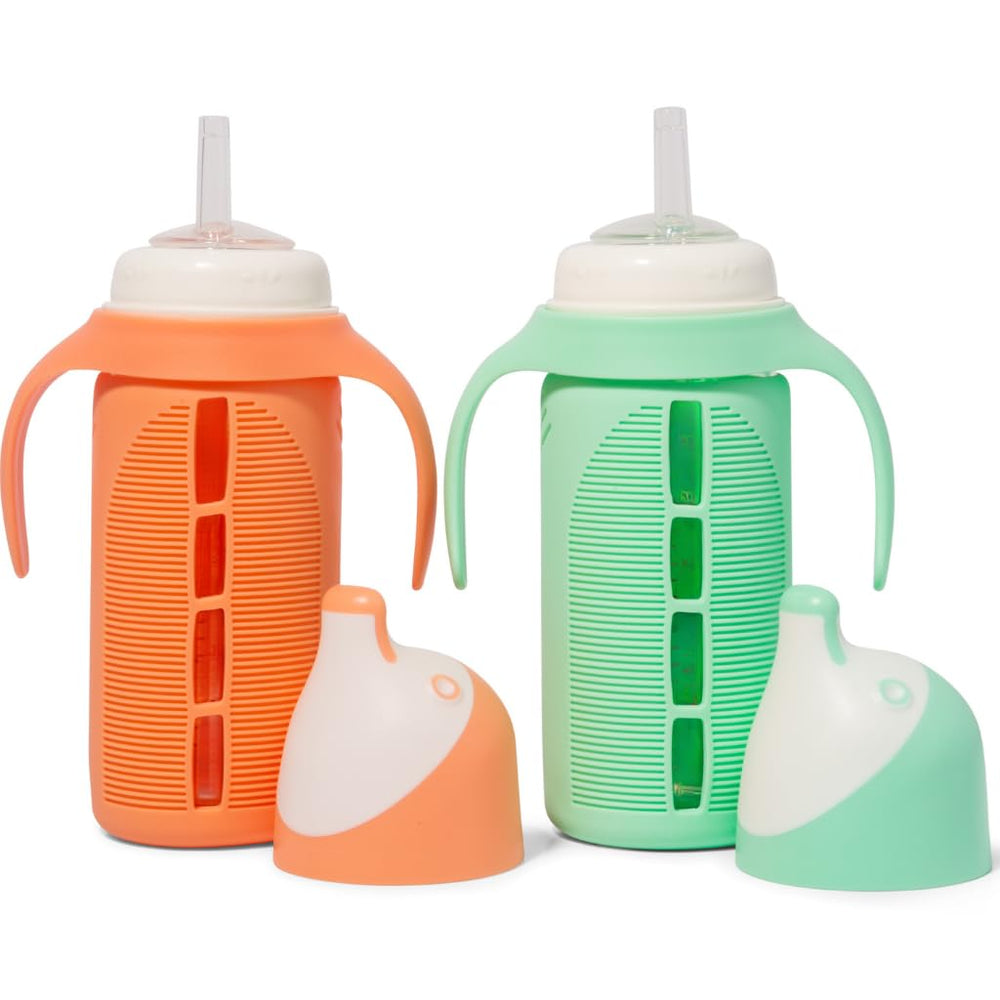 The Luca mint green sippy cup by Tabor Place, spill-proof for toddlers.