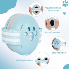 PU padded ear cups shield toddlers' ears during noisy events