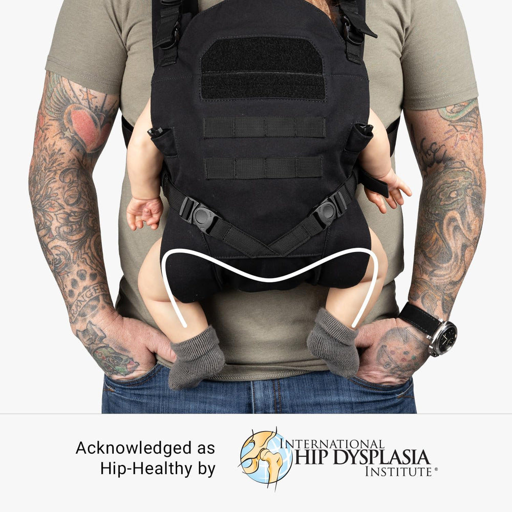 Close-up of hip strap on Tactical Baby Gear carrier for secure carry