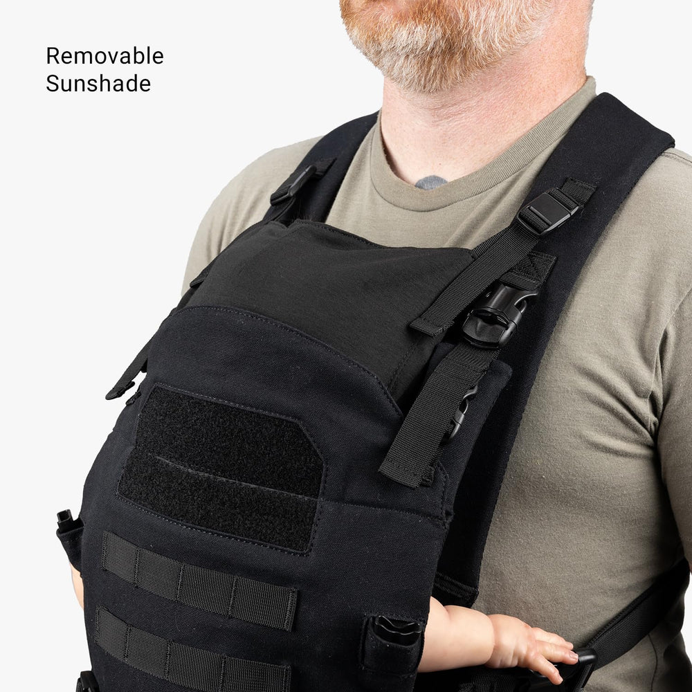 Interior padding on Tactical Baby Gear carrier enhances baby comfort
