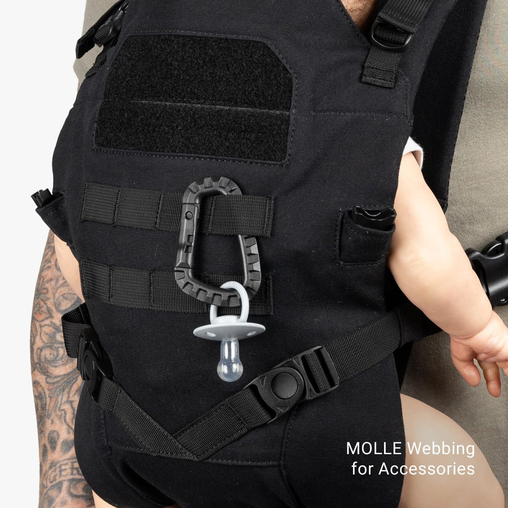 Adjustable UTX buckles on Tactical Baby Gear carrier for easy fit