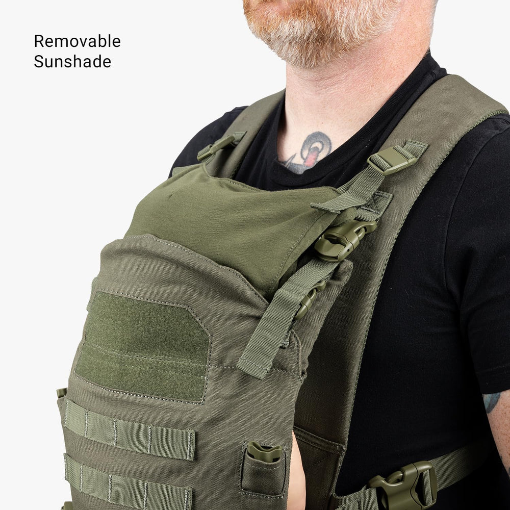 Tactical Baby Gear shade included for sun protection during wear.