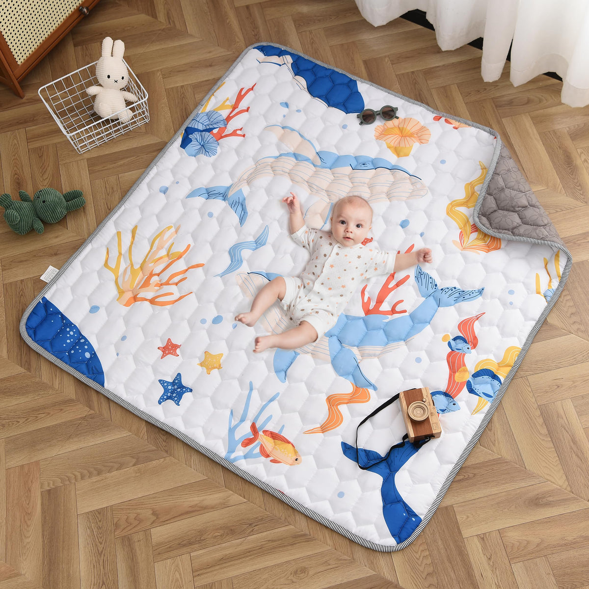 TADO MUSLIN baby play mat bohemian design offers plush tummy time comfort