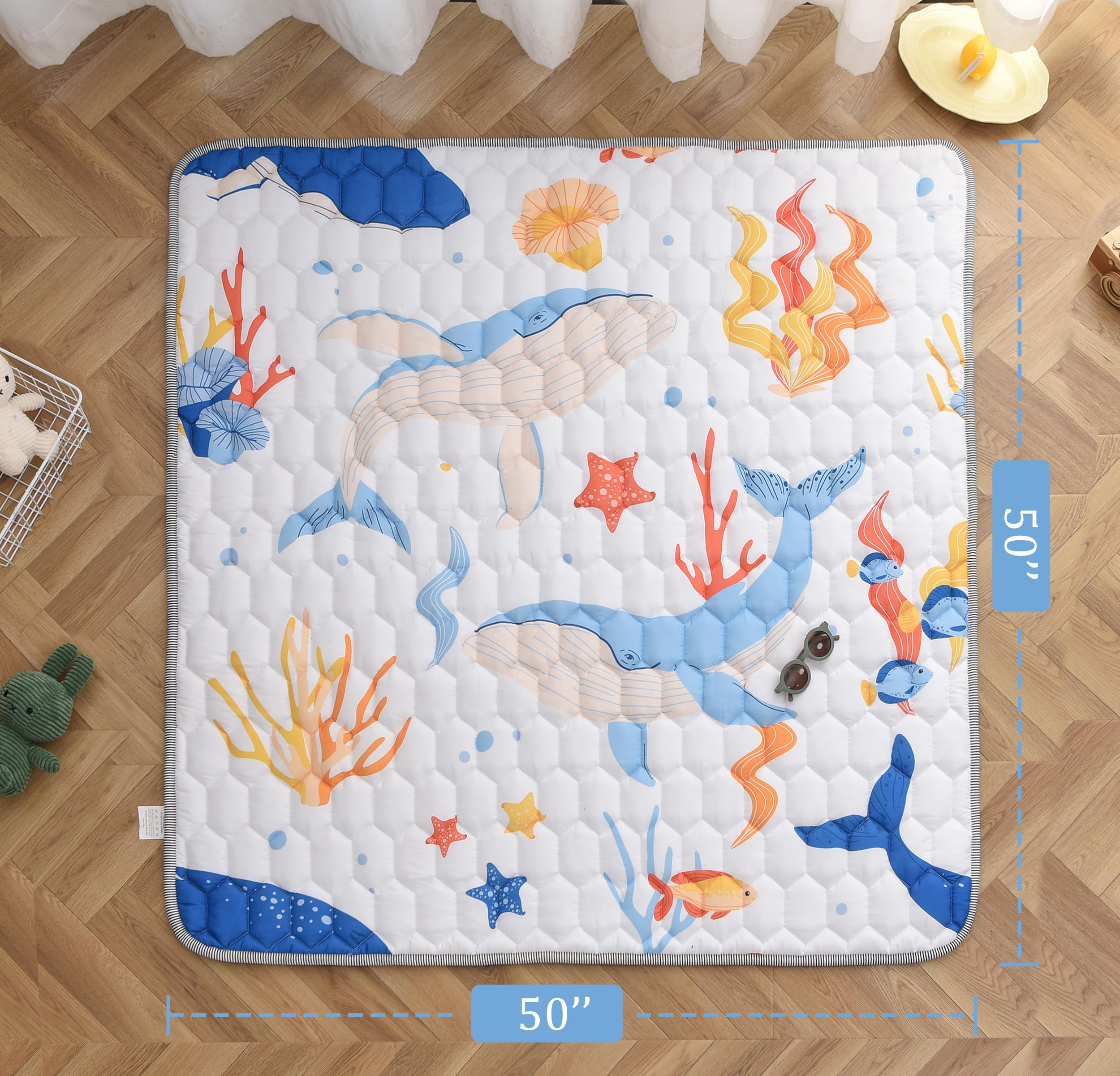 TADO MUSLIN non-slip backing helps keep the mat in place