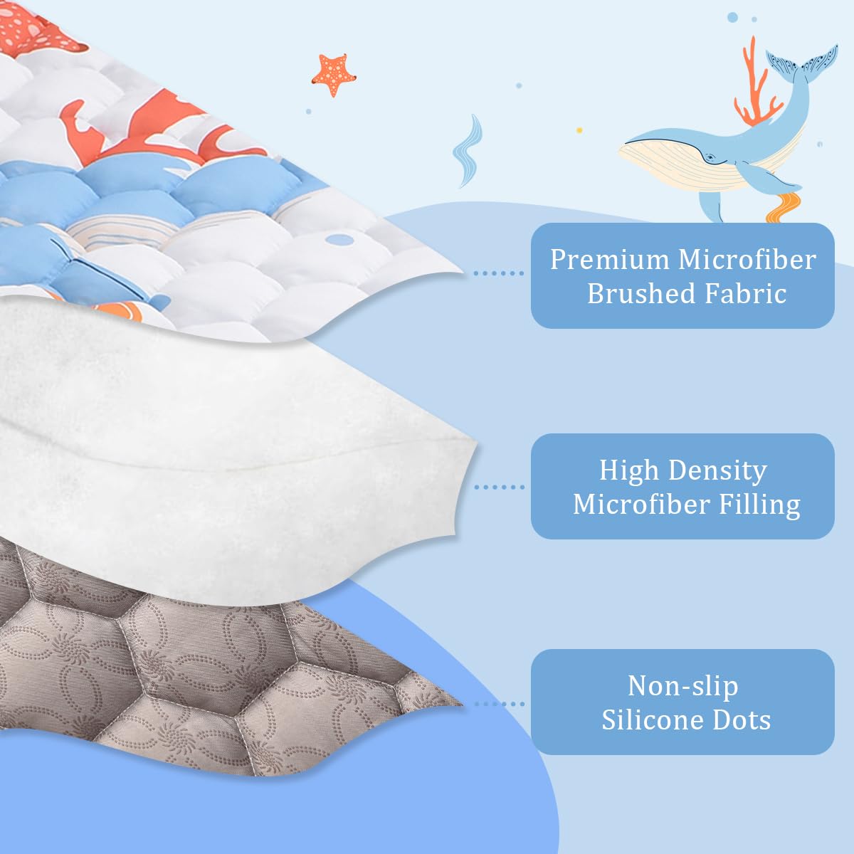 TADO MUSLIN reinforced stitching and quilted design boost durability