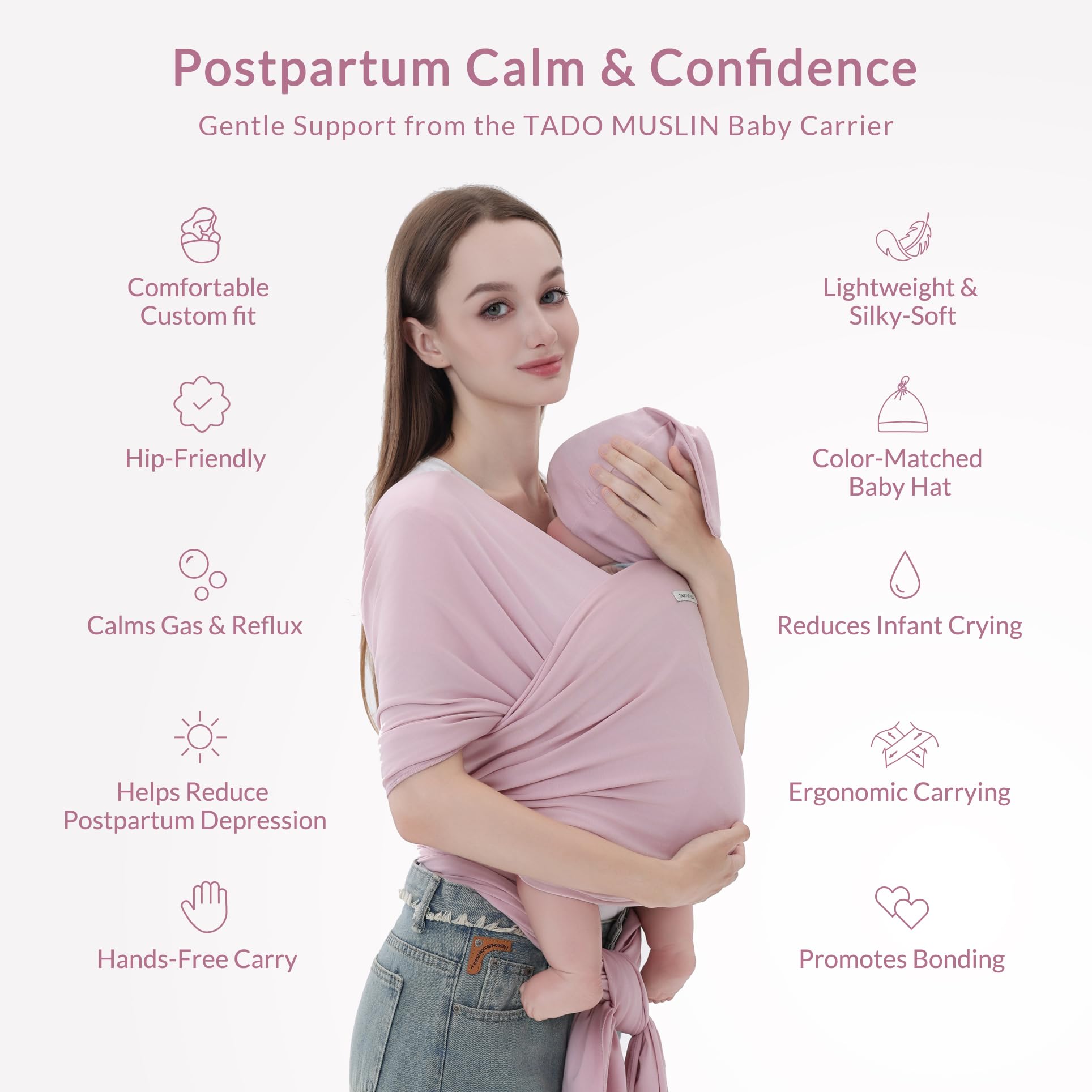 TADO MUSLIN wrap with cool-touch modal offers breathable, year-round comfort.