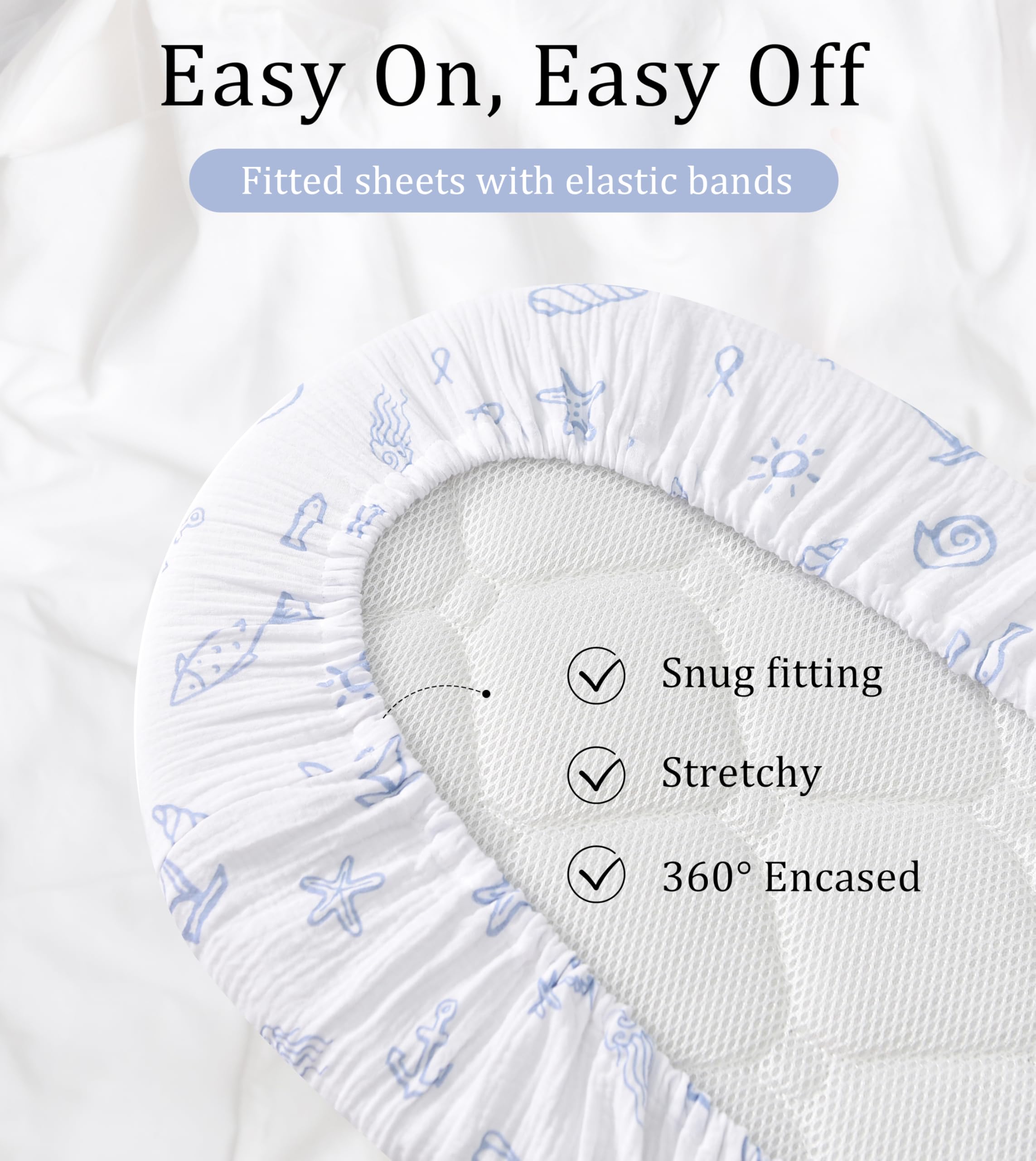 TADO MUSLIN handcrafted sheets feature neat stitching for lasting daily durability.