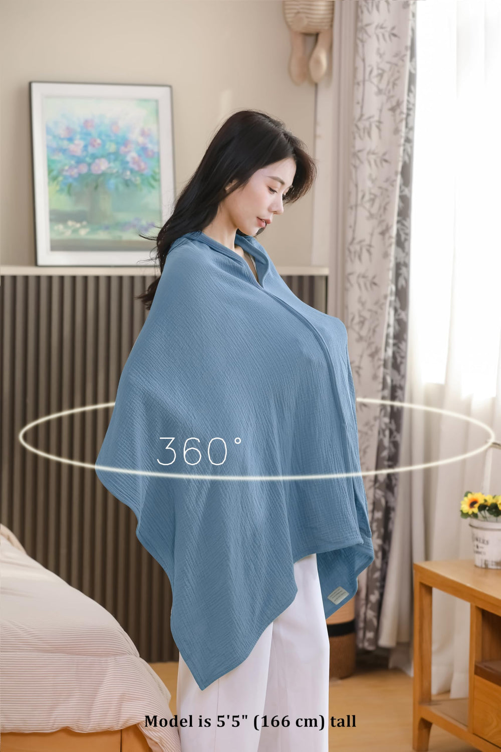 TADO MUSLIN car seat canopy keeps baby shaded and comfortable