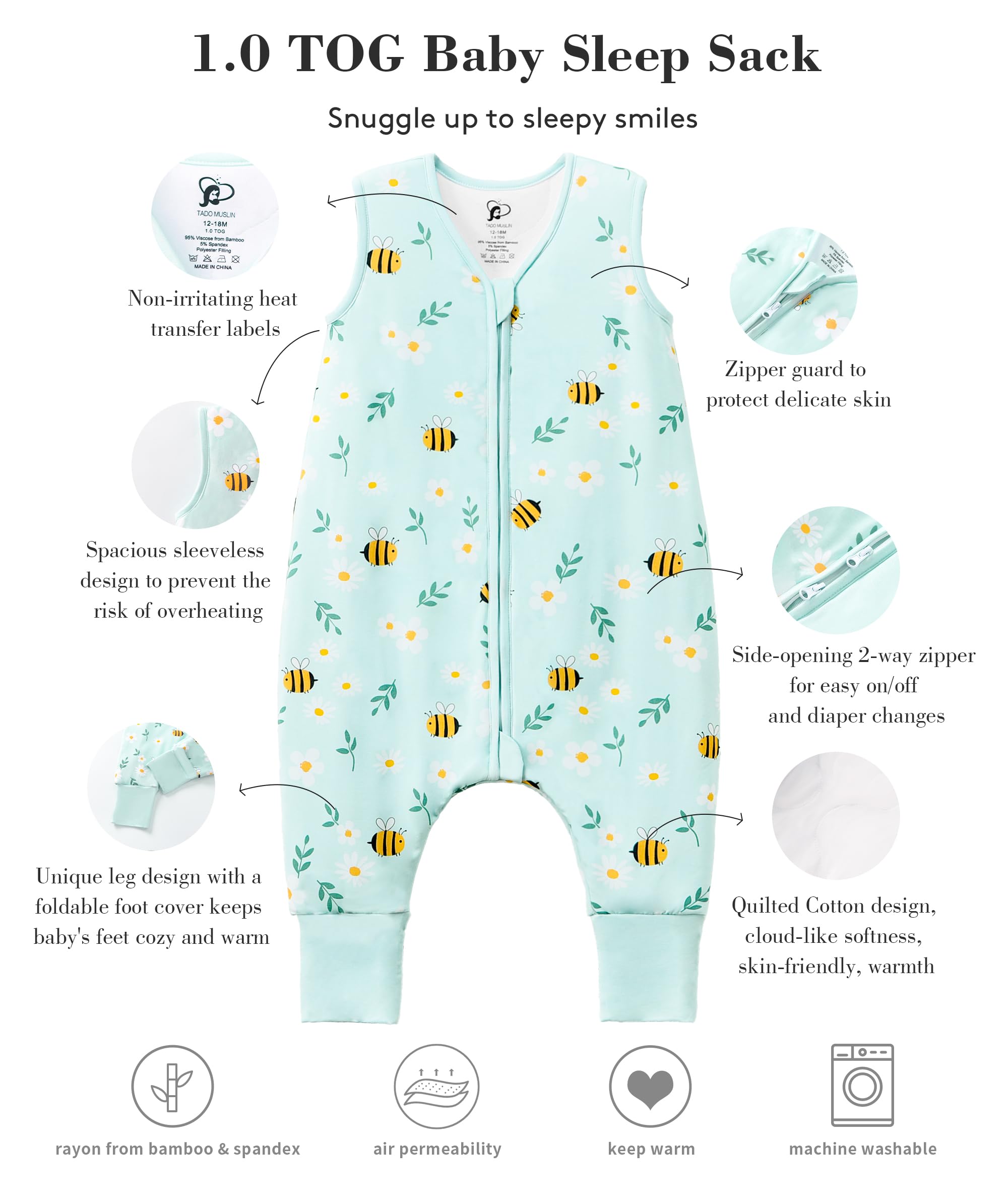 TADO MUSLIN close-neckline design minimizes fabric bunching for a smooth fit.