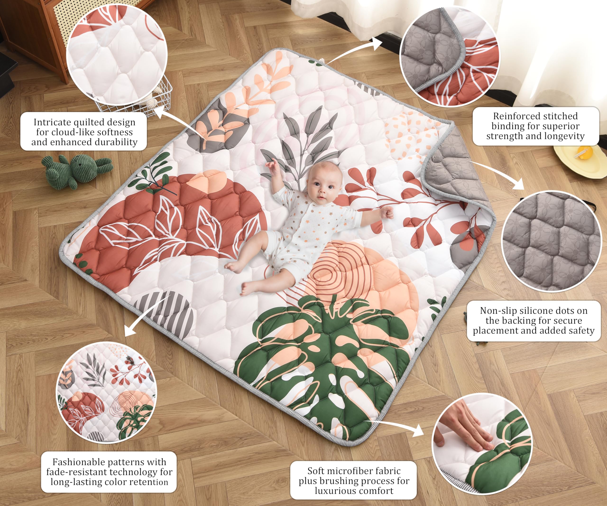 TADO MUSLIN foldable play mat ideal for storage and travel.