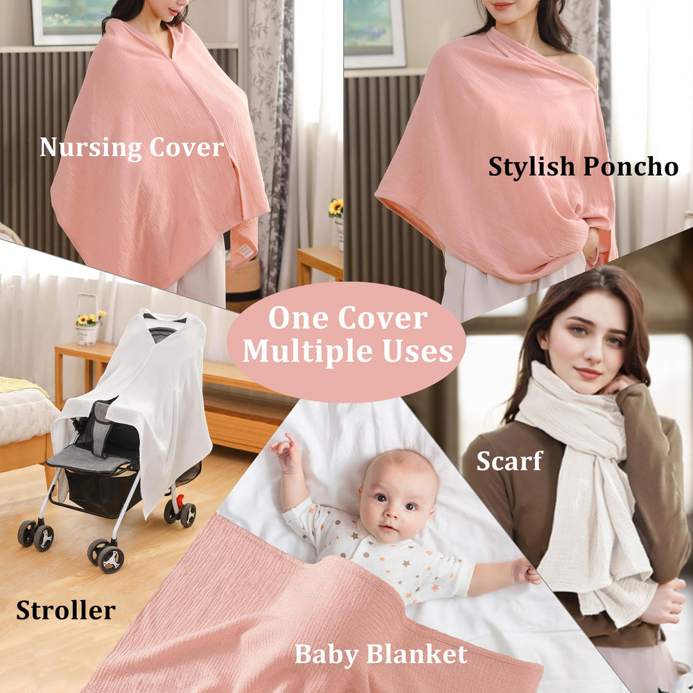 TADO MUSLIN beige car seat canopy shielding baby while remaining airy