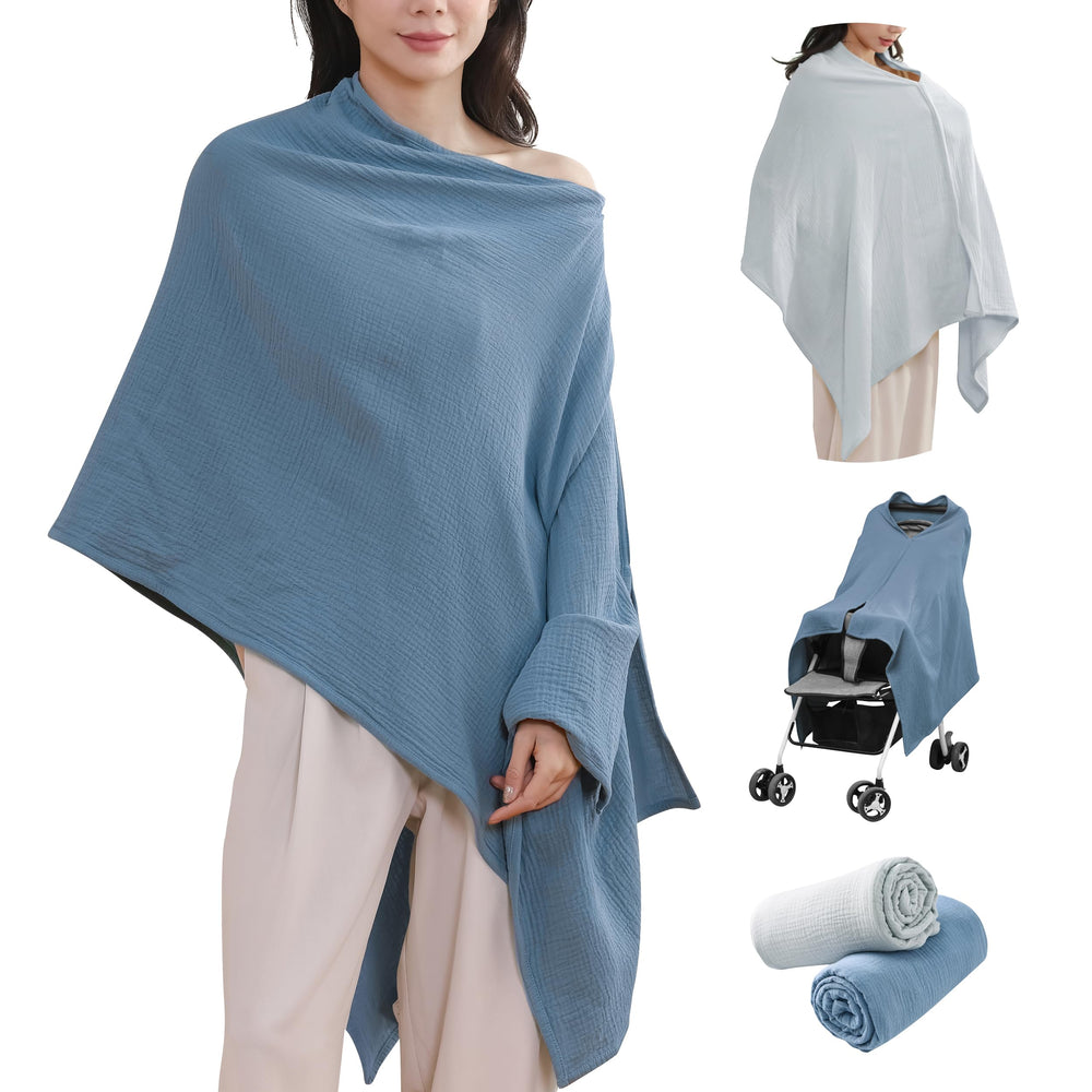 TADO MUSLIN nursing cover providing discreet breastfeeding on the go