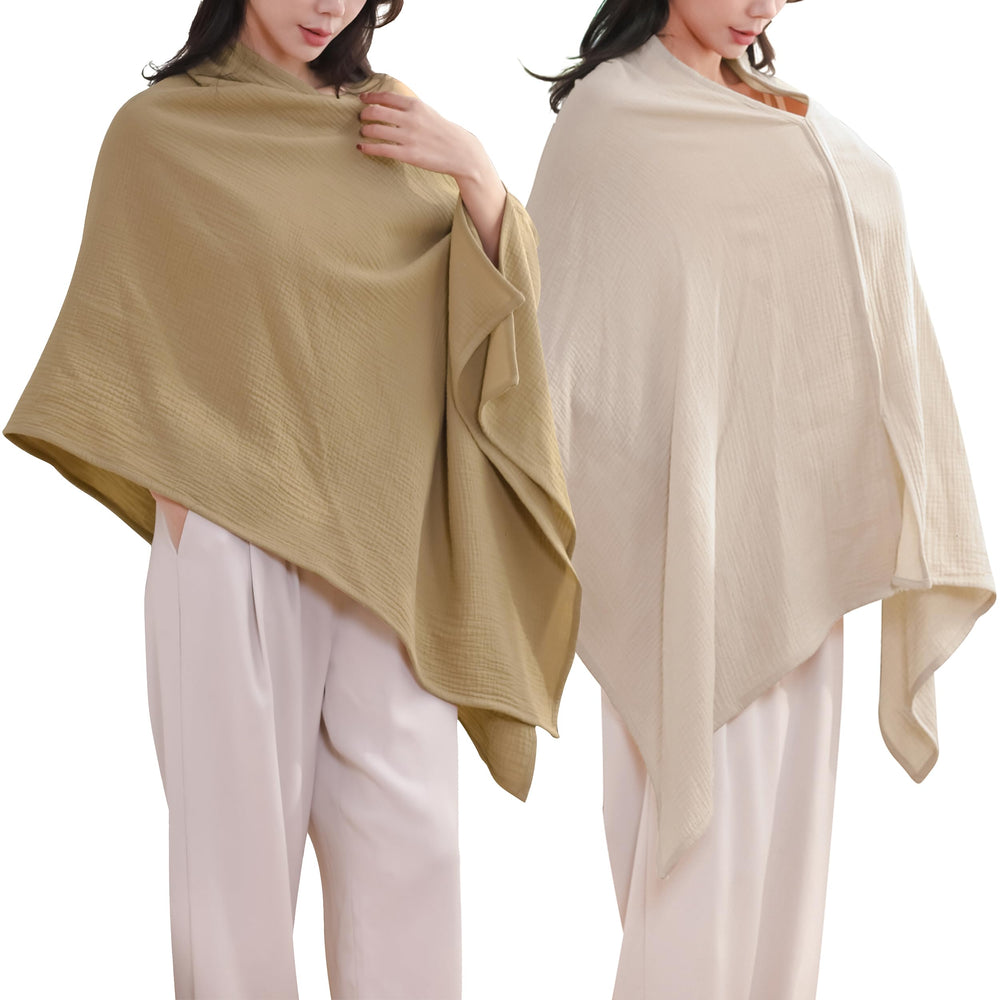 Tado Muslin nursing cover worn style showing versatile coverage.