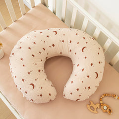TADO MUSLIN nursing pillow cover Dark Brown design adds neutral, cozy style.