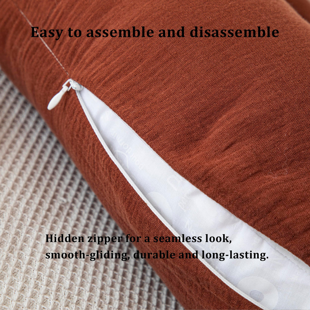 TADO MUSLIN nursing pillow cover Sunny Sky pattern adds cheerful touch.