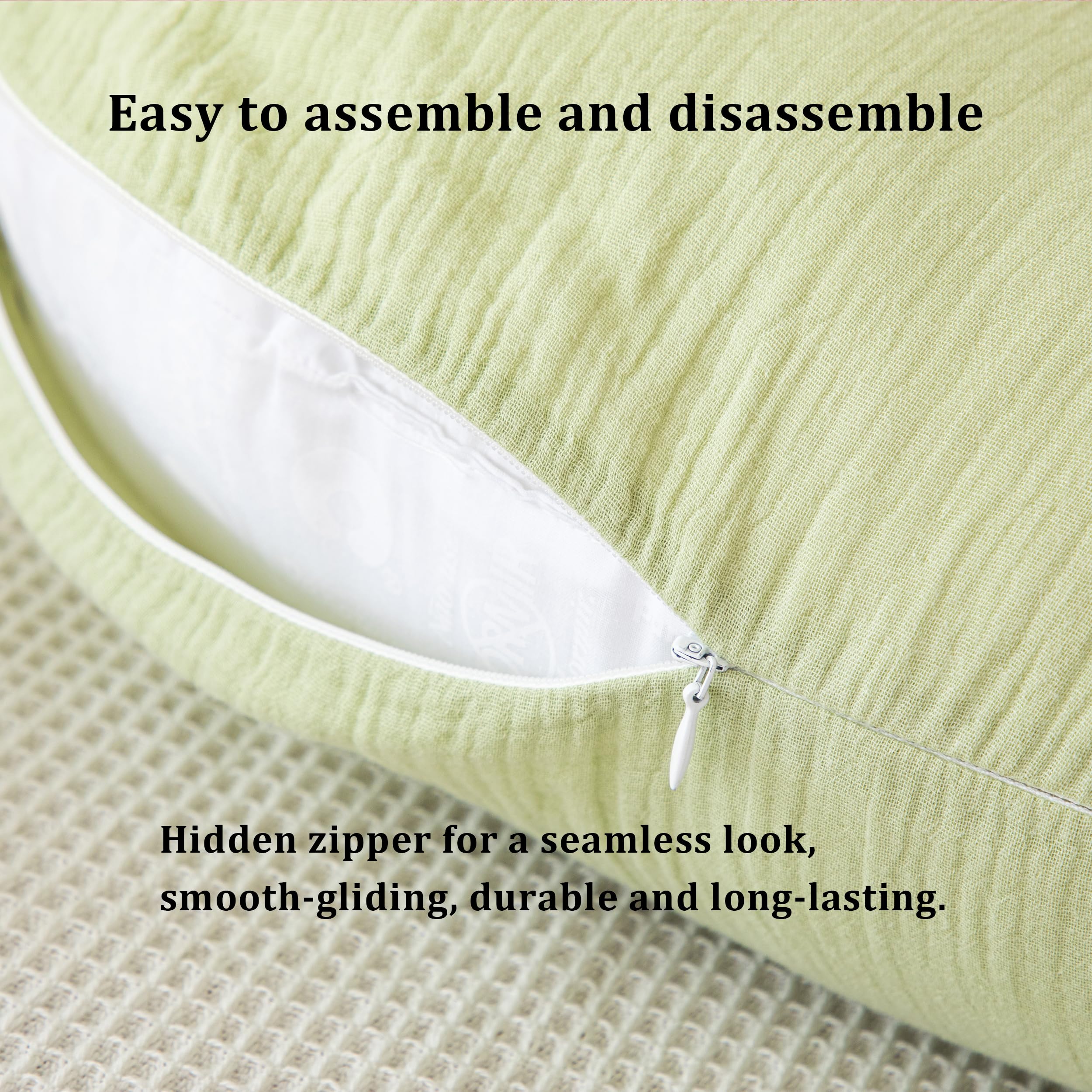 Tado Muslin nursing pillow cover universal fit for most U-shaped pillows
