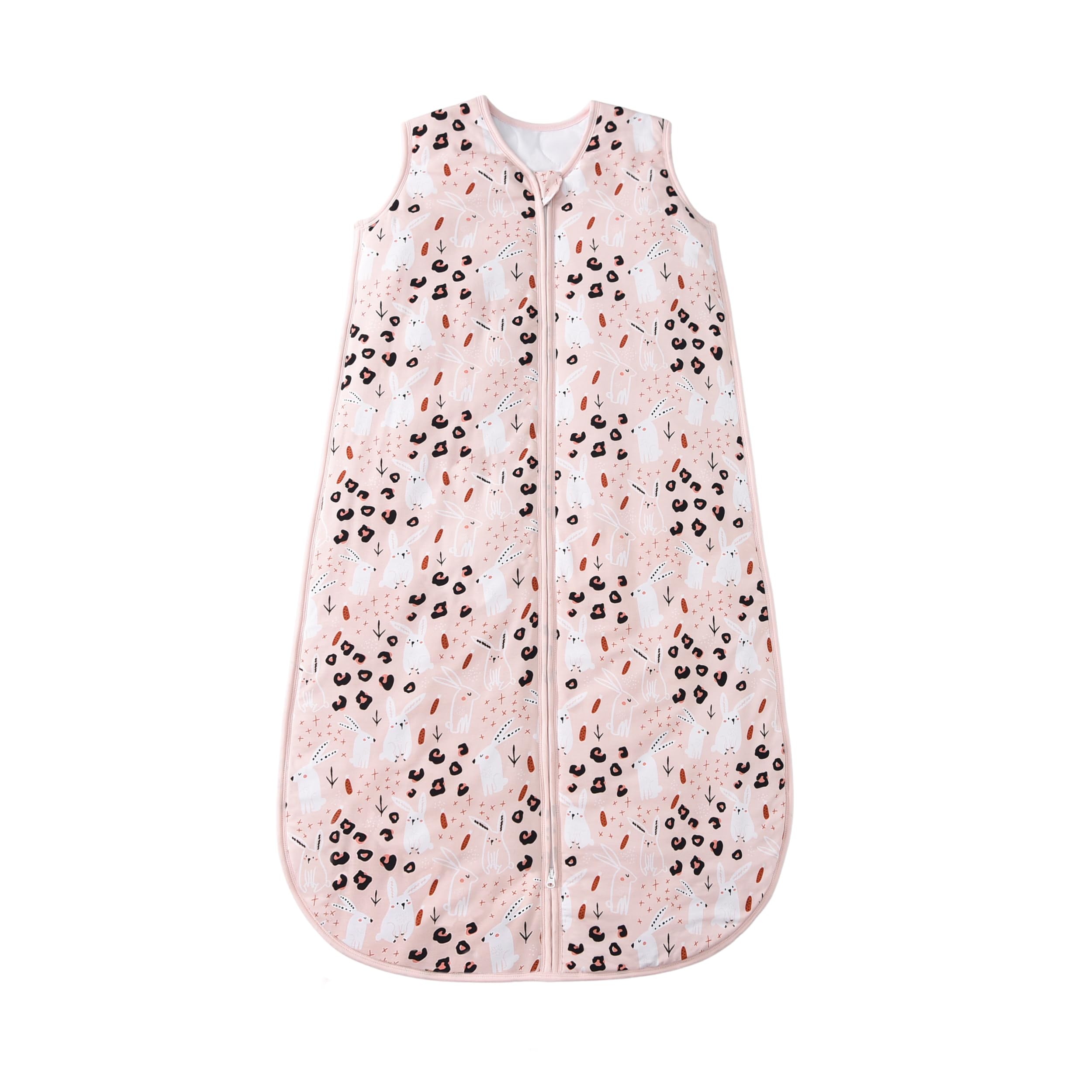 TADO MUSLIN pink bunny sleep sack front view for cozy bedtime comfort
