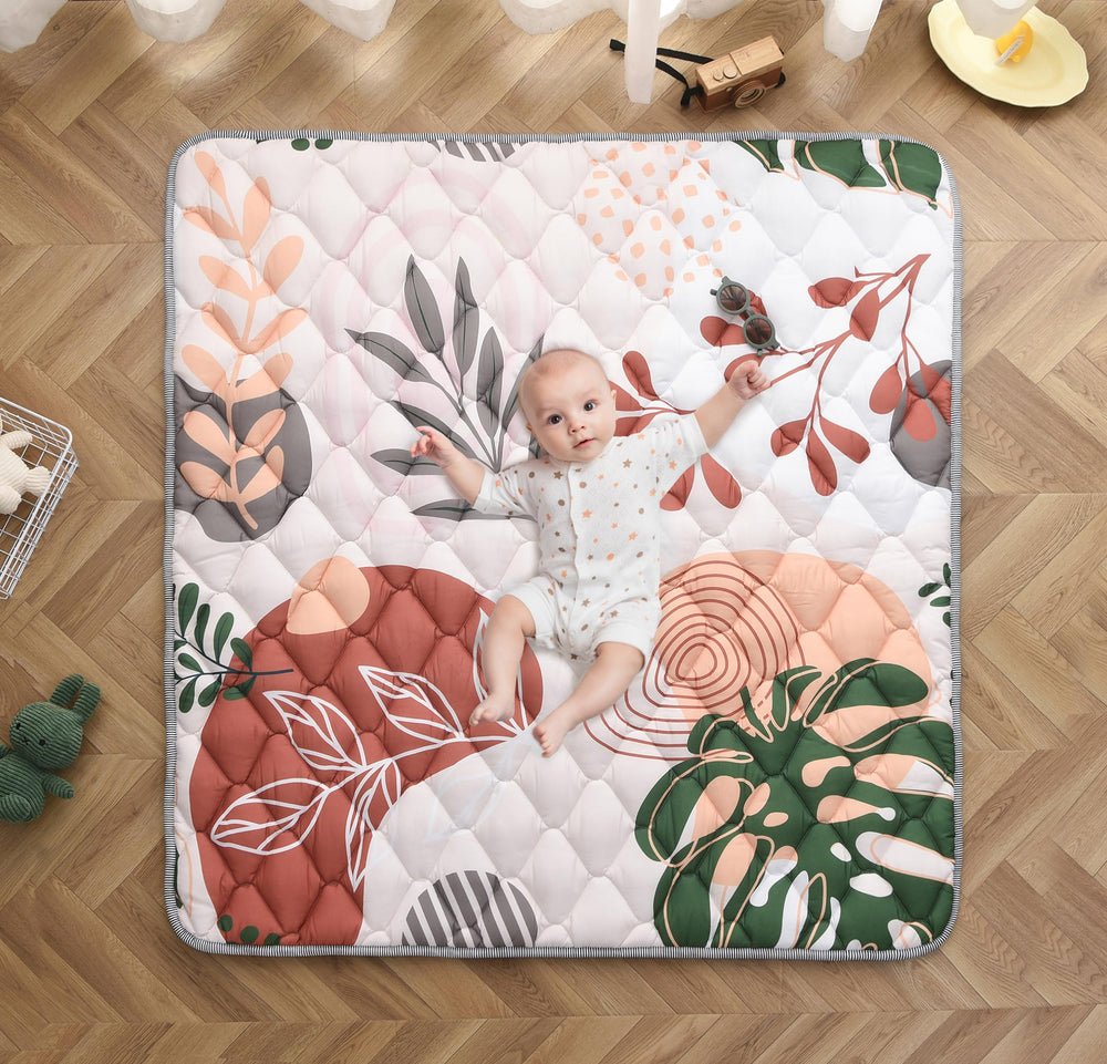 TADO MUSLIN bohemian 50x50 play mat with cozy cushioning for tummy time.