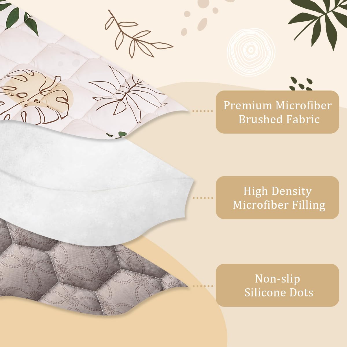 TADO MUSLIN non-slip back detail keeps mat steady on hard floors