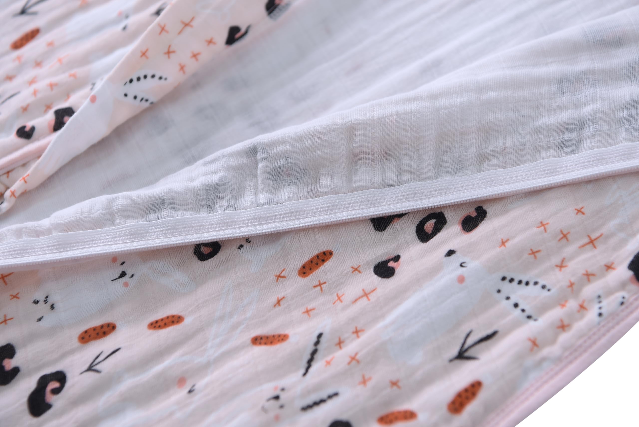 TADO MUSLIN size chart close-up shows options from S to XL.