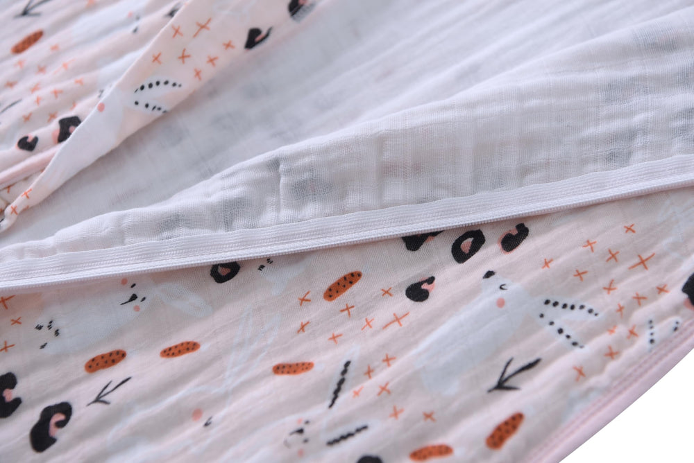 TADO MUSLIN size chart close-up shows options from S to XL.