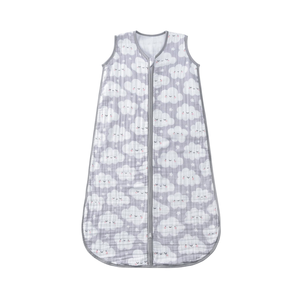TADO MUSLIN sleep sack with two-way zipper for easy dressing and diaper changes.