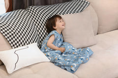 TADO MUSLIN sleep sack bamboo fabric closeup highlights breathable softness for night warmth.