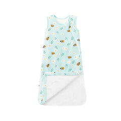 TADO MUSLIN sleep sack with bee design keeps baby comfortable with breathable fabric.