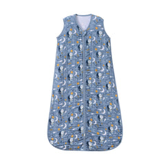 TADO MUSLIN sleep sack in blue bear for breathable bedtime comfort