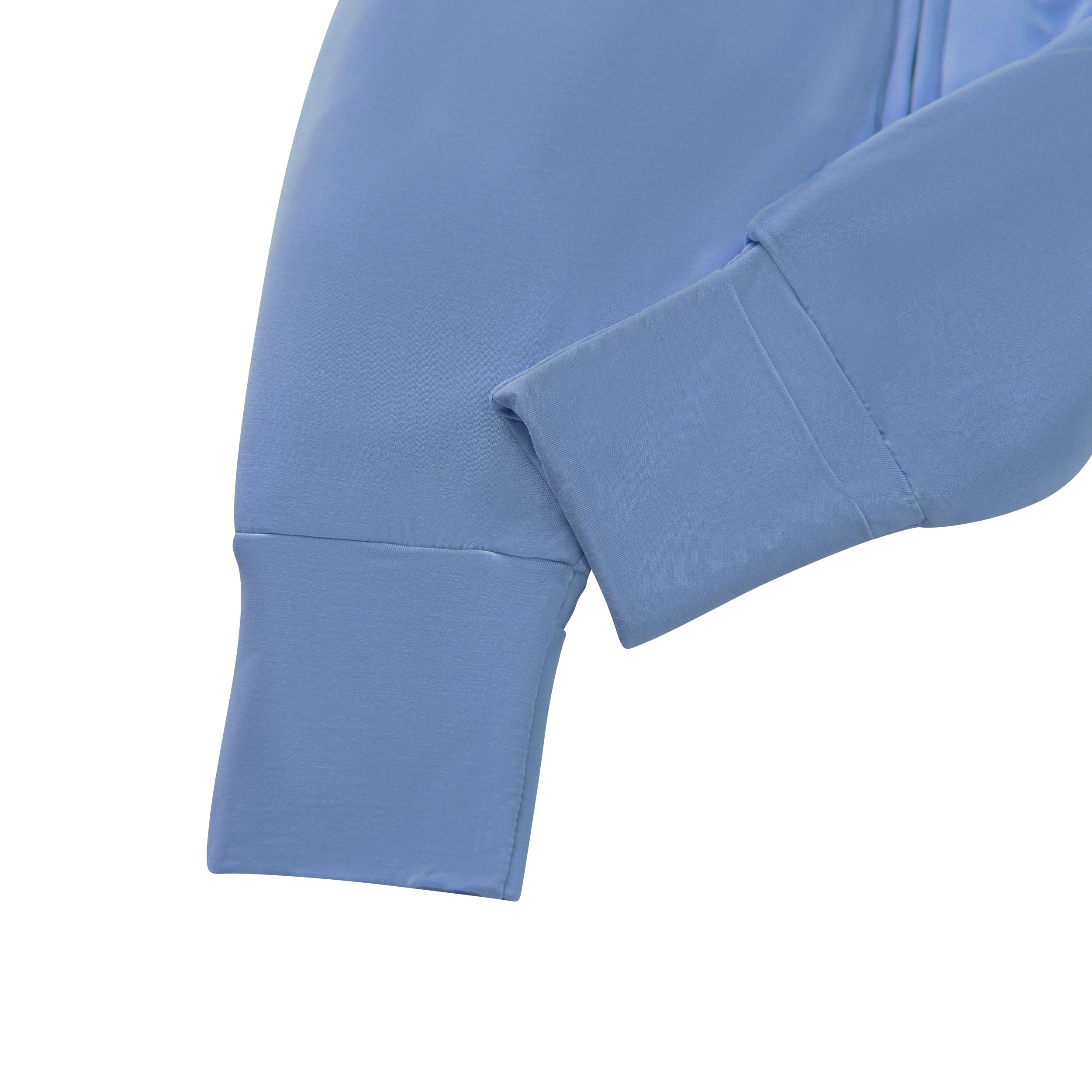 TADO MUSLIN close-neck design reduces bulk for smooth wearing.